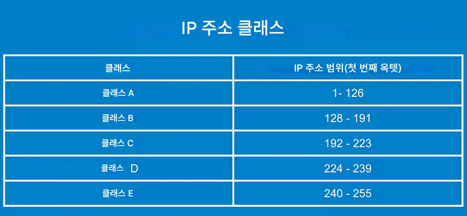 ip 주소 클래스
